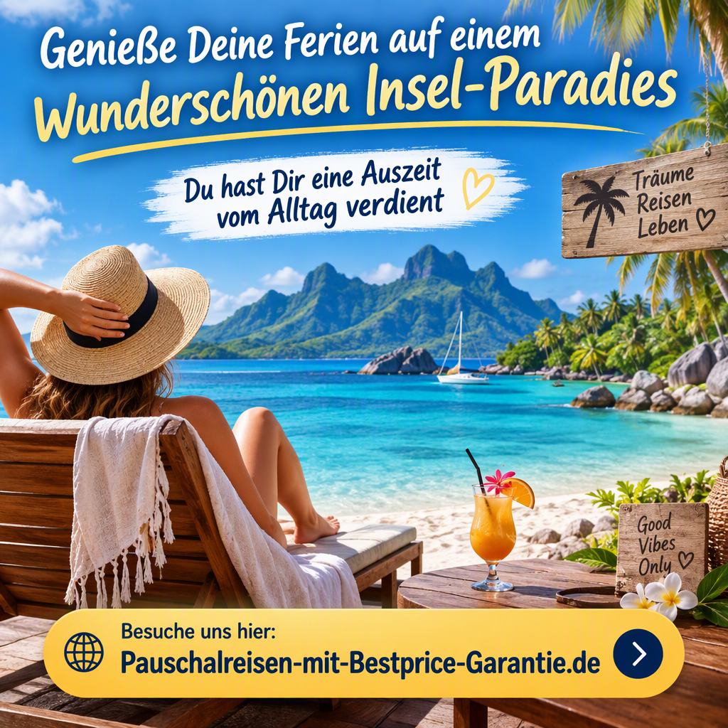 Genieße Deine Ferien auf einem wunderschönen Insel-Paradies