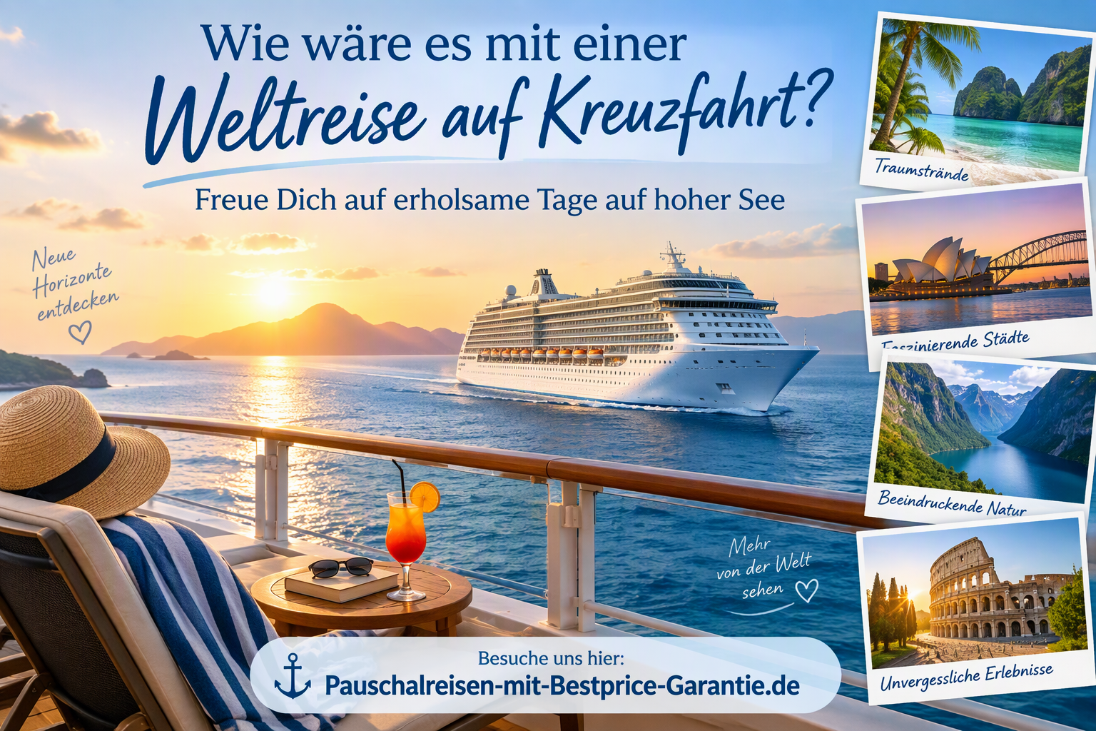 Wie wäre es mit einer Weltreise auf Kreuzfahrt?